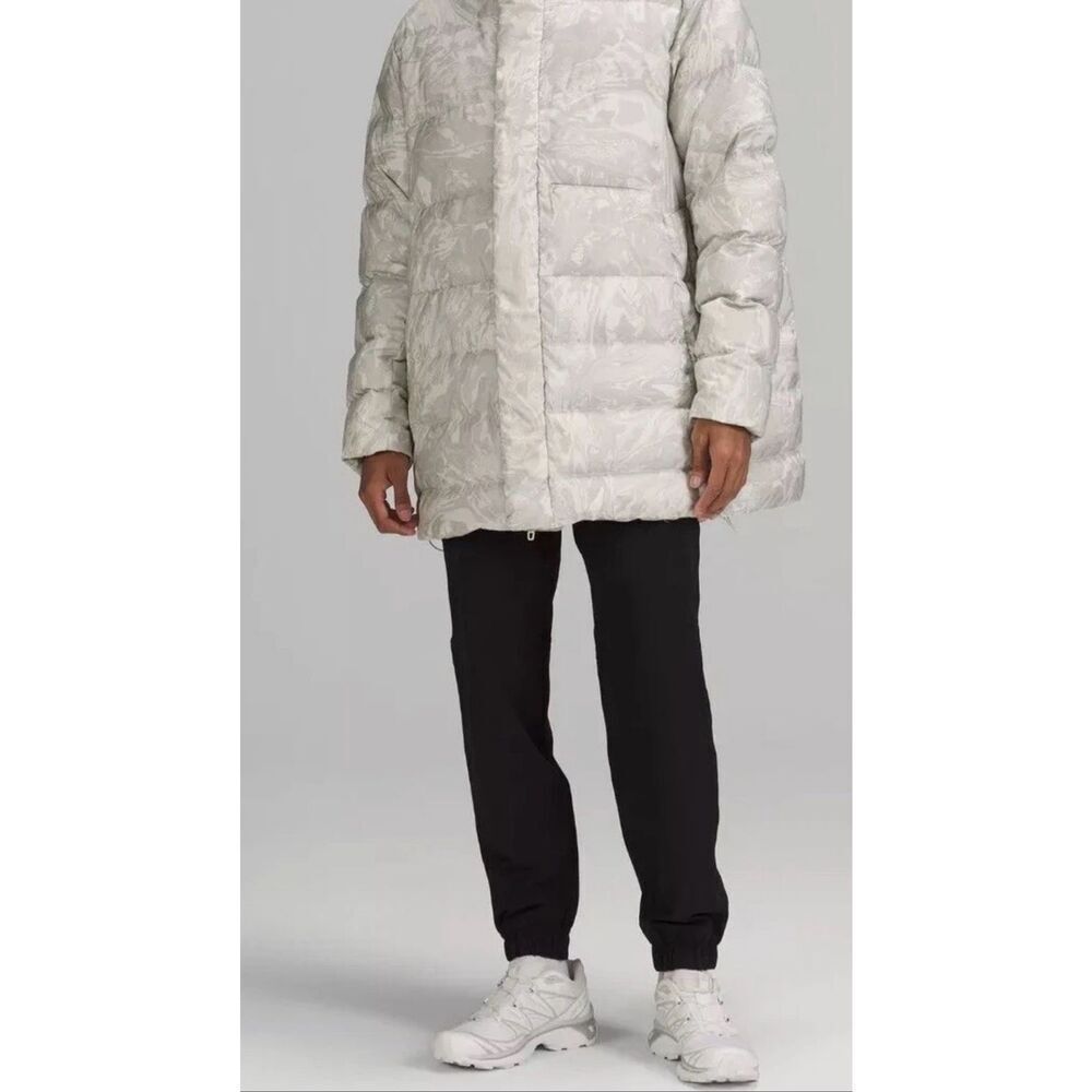 Lululemon Down Jacket Maple Metamorphosis Light Neutral Multi Men’s L Water-Repe